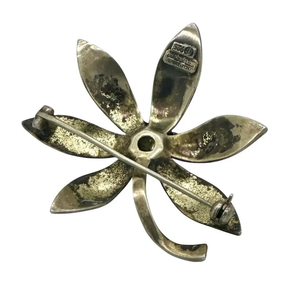 Theodore Fahrner Rare Sterling & Marcasite Pin Vintage Brooch Original Old 925